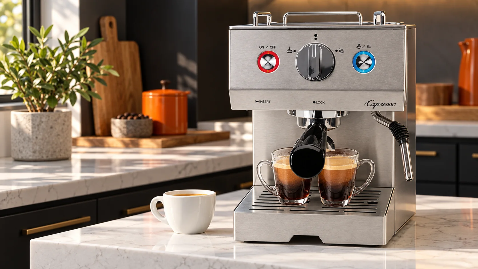 Original illustrative scene featuring Capresso Café Select